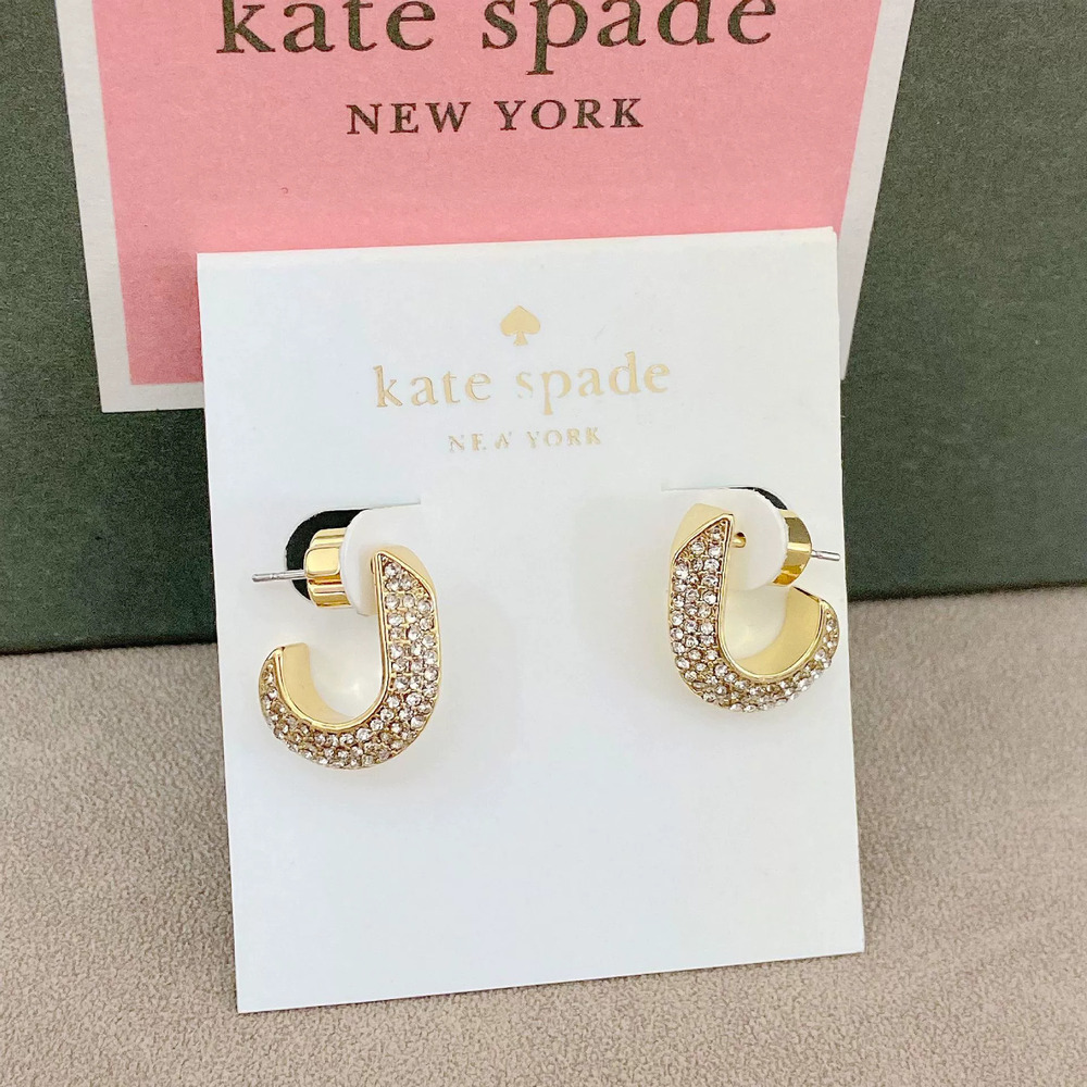 kate spade Full Diamond Letter Earrings Trendy
